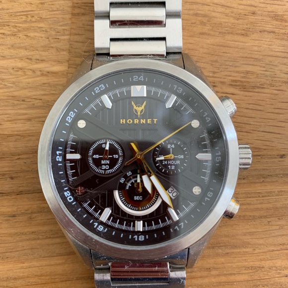 hornet Other - Silver watch, black face. Great condition.